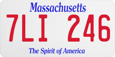 MA license plate 7LI246