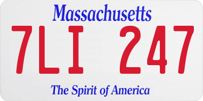 MA license plate 7LI247