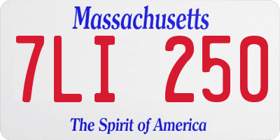 MA license plate 7LI250