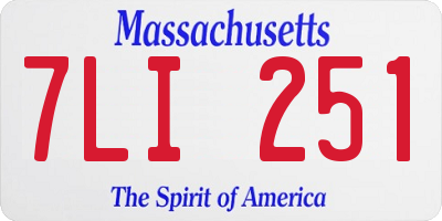 MA license plate 7LI251
