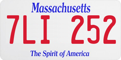 MA license plate 7LI252