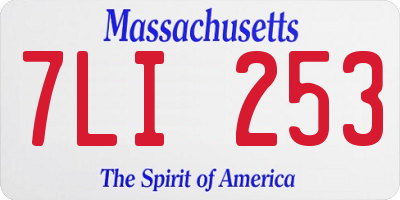 MA license plate 7LI253