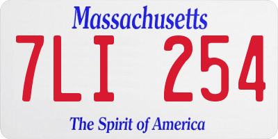 MA license plate 7LI254