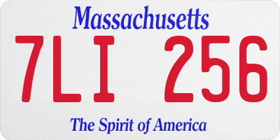 MA license plate 7LI256