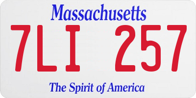MA license plate 7LI257