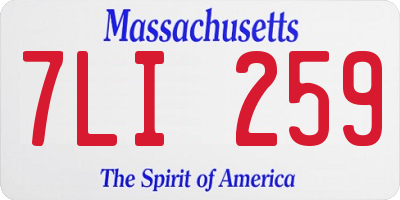 MA license plate 7LI259