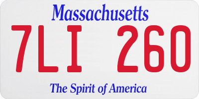 MA license plate 7LI260