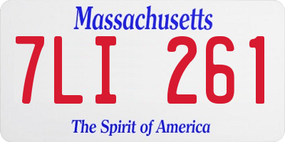 MA license plate 7LI261