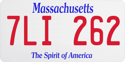 MA license plate 7LI262