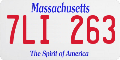 MA license plate 7LI263
