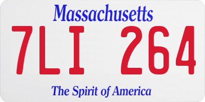 MA license plate 7LI264