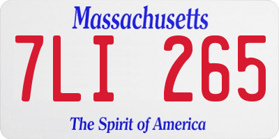 MA license plate 7LI265