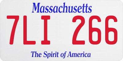 MA license plate 7LI266