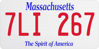 MA license plate 7LI267