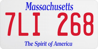 MA license plate 7LI268