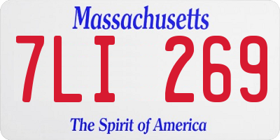 MA license plate 7LI269