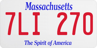 MA license plate 7LI270