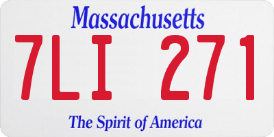 MA license plate 7LI271