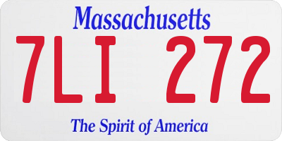 MA license plate 7LI272