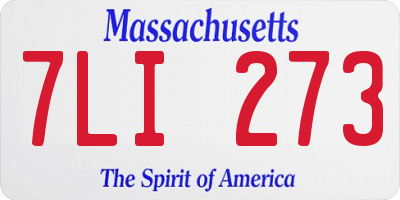MA license plate 7LI273