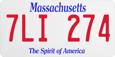 MA license plate 7LI274
