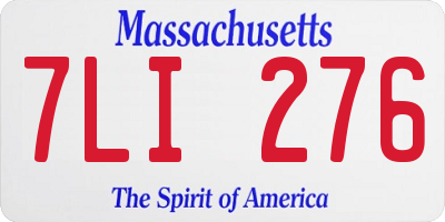 MA license plate 7LI276