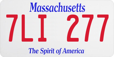 MA license plate 7LI277
