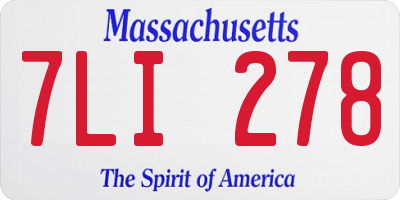 MA license plate 7LI278