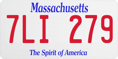 MA license plate 7LI279