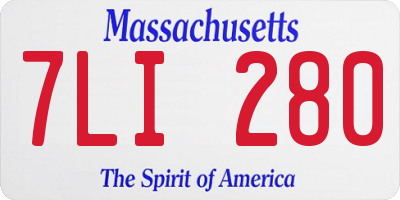 MA license plate 7LI280