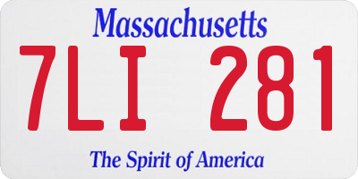 MA license plate 7LI281