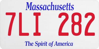 MA license plate 7LI282