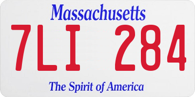 MA license plate 7LI284