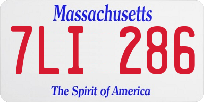 MA license plate 7LI286