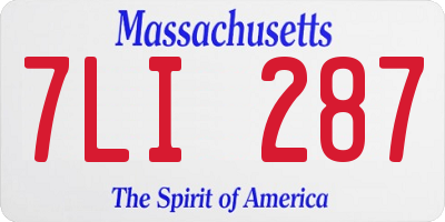 MA license plate 7LI287