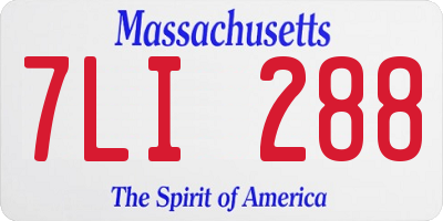 MA license plate 7LI288