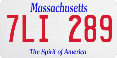 MA license plate 7LI289