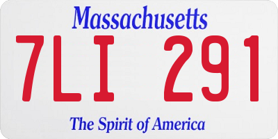 MA license plate 7LI291