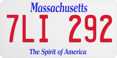 MA license plate 7LI292