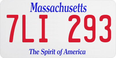 MA license plate 7LI293