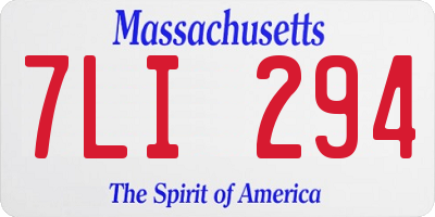 MA license plate 7LI294