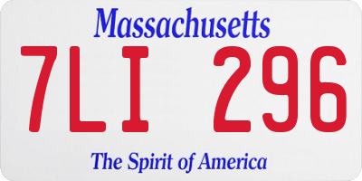 MA license plate 7LI296