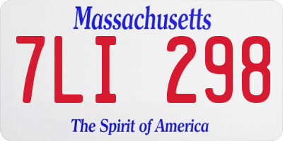 MA license plate 7LI298