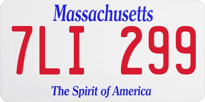 MA license plate 7LI299