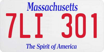 MA license plate 7LI301