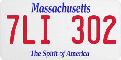MA license plate 7LI302