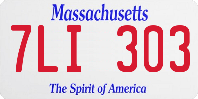 MA license plate 7LI303