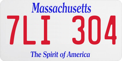 MA license plate 7LI304