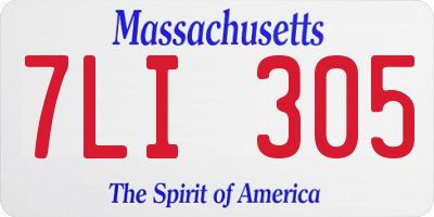 MA license plate 7LI305