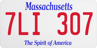 MA license plate 7LI307